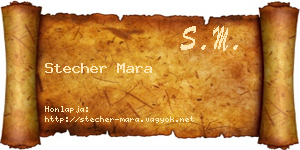 Stecher Mara névjegykártya